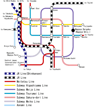 Nagoya City's Subway Map