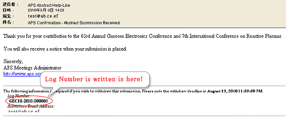 The last 6 digits number of the APS proceedings submission